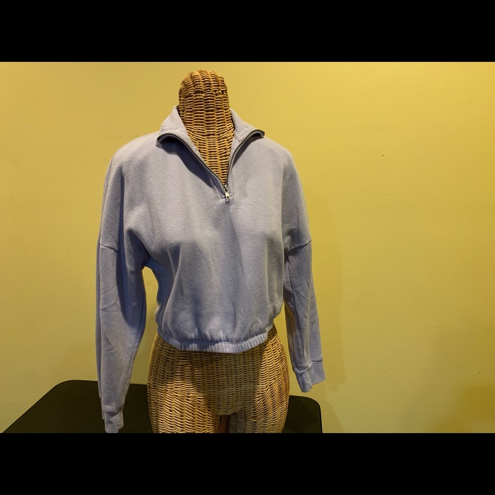 cropped half-zip sweatshirt